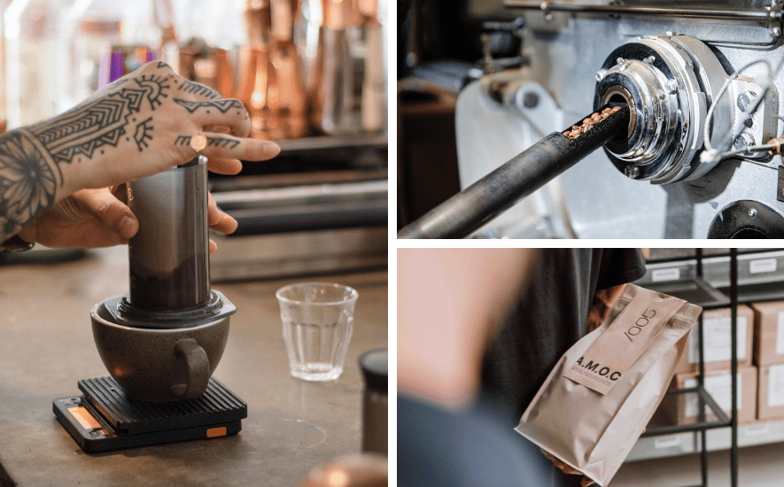 specialty coffee branden, verpakken en bereiden