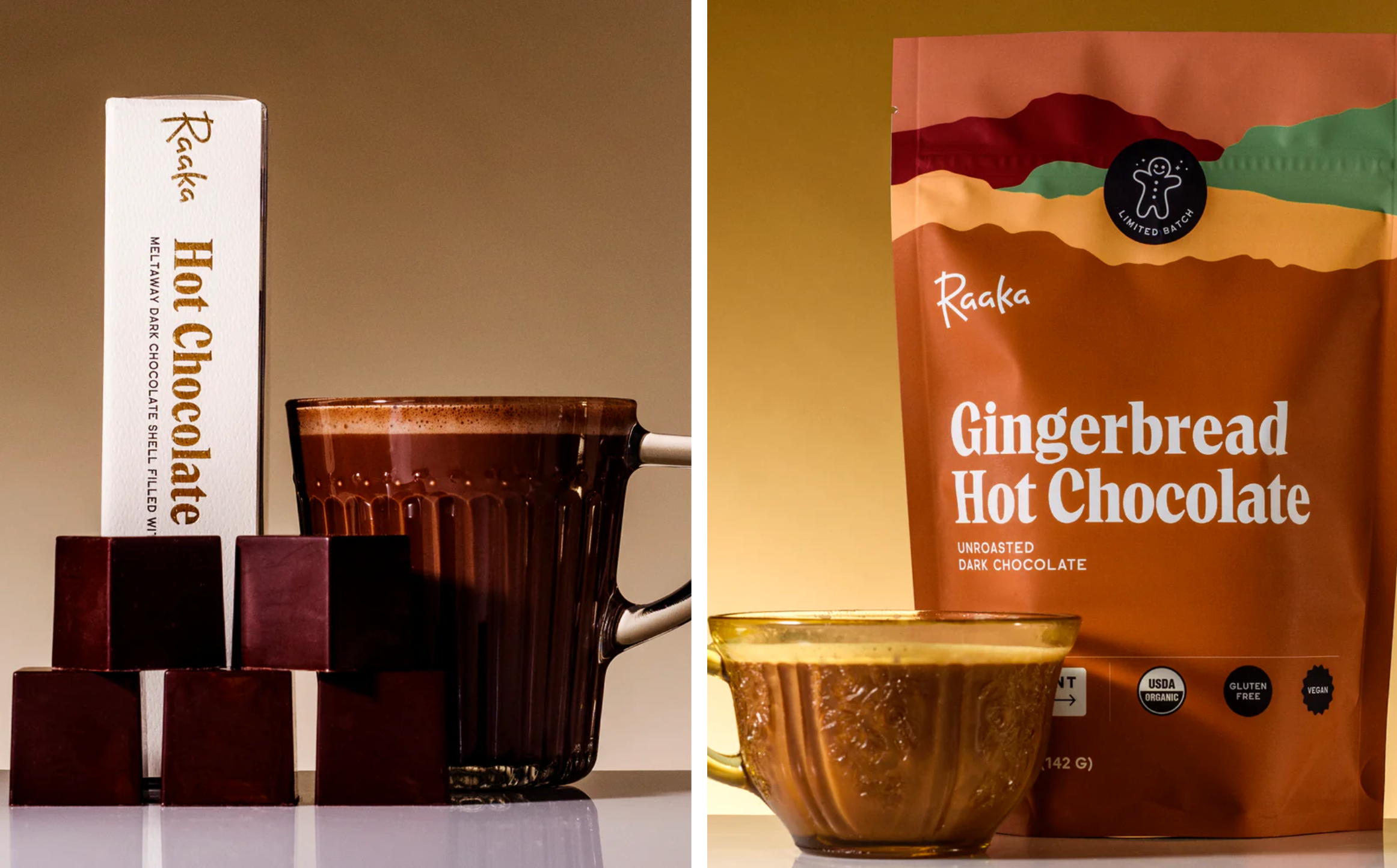 Raaka warme chocolademelk