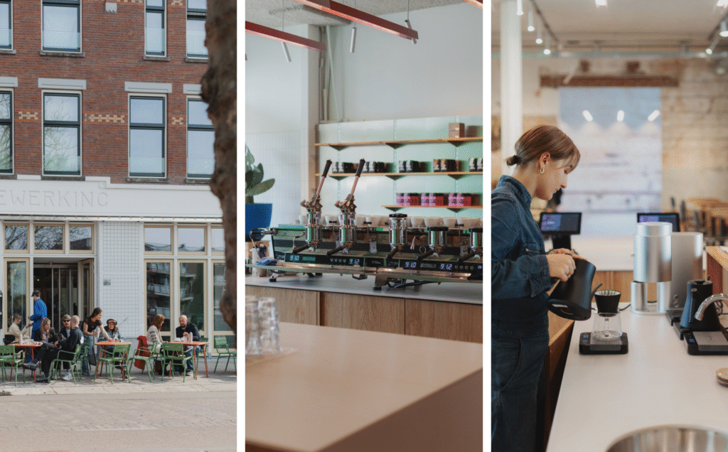man met bril koffie hotel