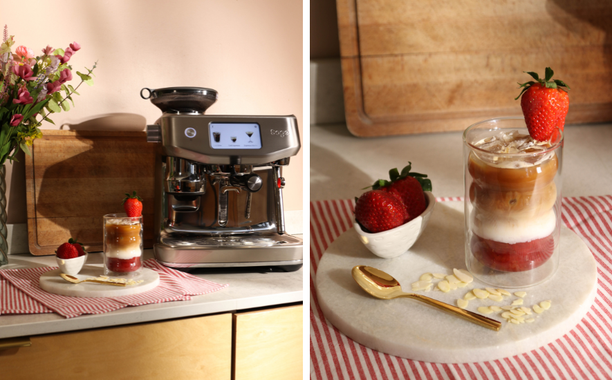 Aardbeien koffiecocktail