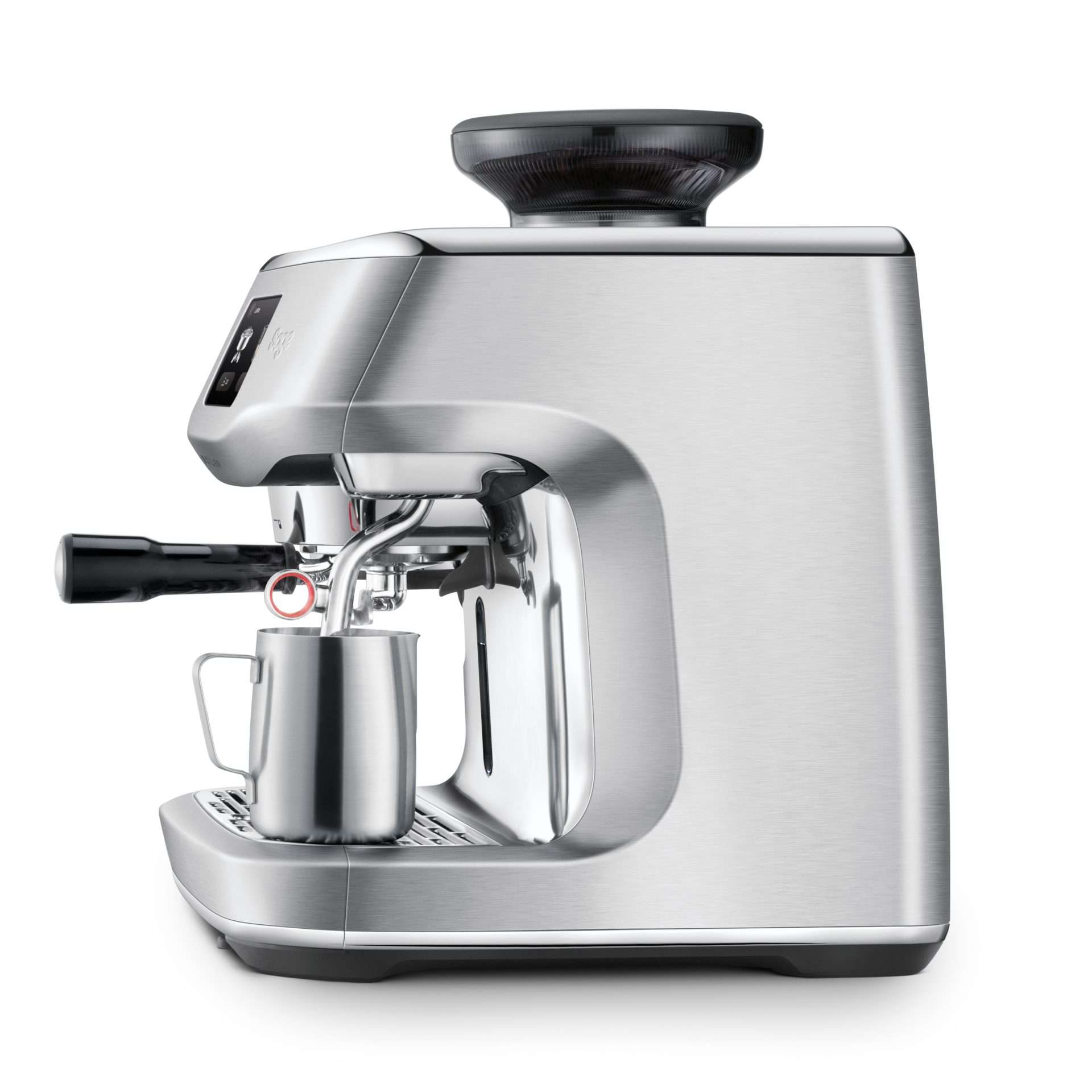 Sage Oracle Dual Boiler rechts met touchscreen en stoompijpje