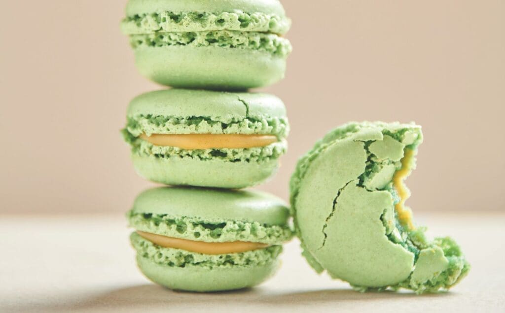 Macaron de Paris with matcha and yuzu from The Art of Baking by Hidde de Brabander